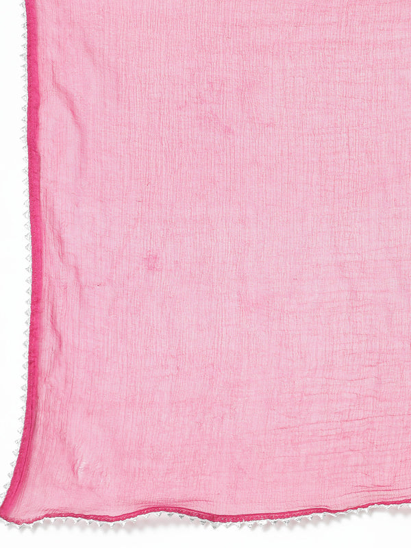 Stylum Women's Ethnic Motif Printed Naira Cut Rayon Kurta Palazzo Dupatta Set (KPDSANJH)