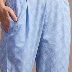 Stylum Women's Printed & Embellished Cotton Straight Kurta Pant Dupatta Set (KPDSKYDRIVE)