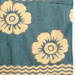 Stylum Women's Sky Blue Floral Printed Cotton Straight Kurta Pant Dupatta Set (KPDSKYMELLOW)