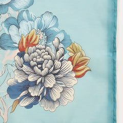 Stylum Women's Sky Blue Floral Printed Chanderi Silk Straight Kurta Pant Dupatta Set (KPDSKYPANNY)