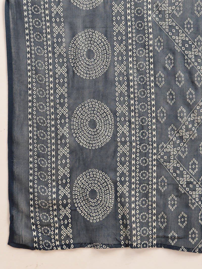 Stylum Women's Teal Solid Cotton A-Line Kurta Palazzo Dupatta Set (KPDTEALSNITCH)