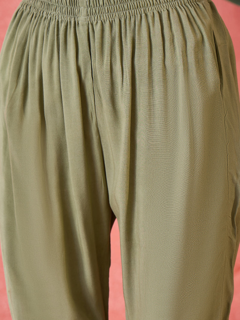 Stylum Women's Teal Mirror Work Muslin Straight Pakistani Kurta Pant Dupatta Set (KPDTEALTEENA)