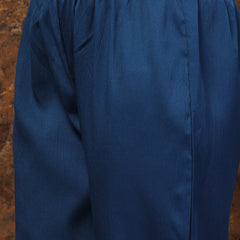 Stylum Women's Teal Solid & Embroidered Italian Crush Straight Kurta Pant Dupatta Set (KPDTEALVOOMA)