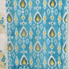 Stylum Women's Turquoise Floral Printed Cotton A-Line Kurta Pant Dupatta Set (KPDTURQGULZAR)