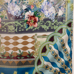 Stylum Women's Turquoise Printed Aari Work  Muslin Straight Pakistani Kurta Pant Dupatta Set (KPDTURQPEPSI)