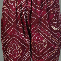 Stylum Women's Violet Bandhani Print & Embroidered Muslin Straight Kurta Pant Dupatta Set (KPDVOILBANNO)