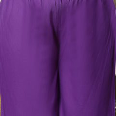 Plus Size Women's Bandhej Printed Rayon Naira Cut Kurta Palazzo Dupatta Set (KPDVOILCHARLIPLUS)