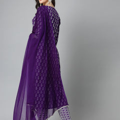 Stylum Women's Floral Printed Rayon Straight Kurta Pant Dupatta Set (KPDVOILSEAL)