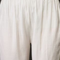 Stylum Women's White Pakistani Solid & Embroidered Silk Blend Straight Kurta Pant Dupatta (KPDWHITELEE)