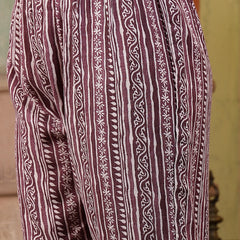 Stylum Women's Floral Printed Cotton Blend Angrakha Kurta Pant Dupatta Set (KPDWINEBHAVI)