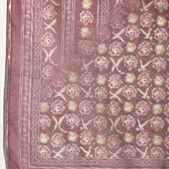 Stylum Women's Floral Printed Cotton Blend Angrakha Kurta Pant Dupatta Set (KPDWINEBHAVI)