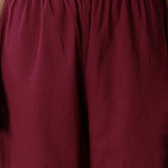 Stylum Women's Embroidered Cotton Straight Kurta Pant Dupatta Set (KPDWINELILA)