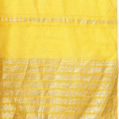 Stylum Women's Bandhej Printed Muslin Straight Kurta Pant Dupatta Set (KPDYELLOWKORI)