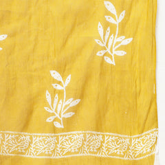 Stylum Women's Yellow Floral Printed Cotton Anarkali Kurta Pant Dupatta Set (KPDYELLOWMANI)