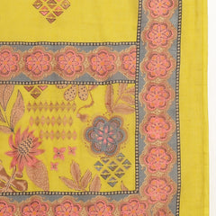 Stylum Women's Yellow Floral Printed Cotton Straight Kurta Pant Dupatta Set (KPDYELLOWYAMIR)