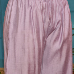 Stylum Women's Lilac Solid & Embroidered Poly Silk A-line Kurta Pant Set (KPLILACDHANI)