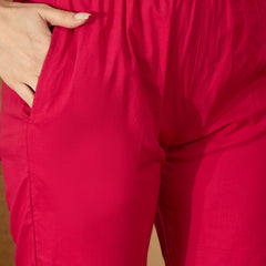 Stylum Women's Pink Leheriya Printed & Embroidered Georgette A-Line Kurta Pant Set (KPPINKMOHALI)