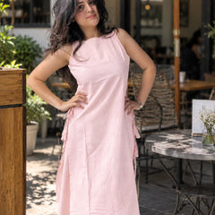 Stylum Women's Pink Solid Rayon Flex Straight Kurta Palazzo Set (KPPINKMONSOON)