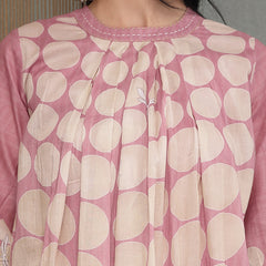 Stylum Women's Pink Polka Dots Printed Voile A-Line Kurta Pant Set (KPPINKVOK)
