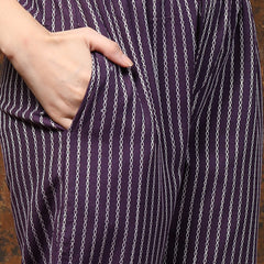 Stylum Women's Purple Embroidered Cotton Blend Straight Kurta Pant Set (KPPURPLEPOCKER)