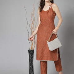 Stylum Women's Woven Designed Cotton Blend Straight Kurta Pant Set (KPRUSTBULL)