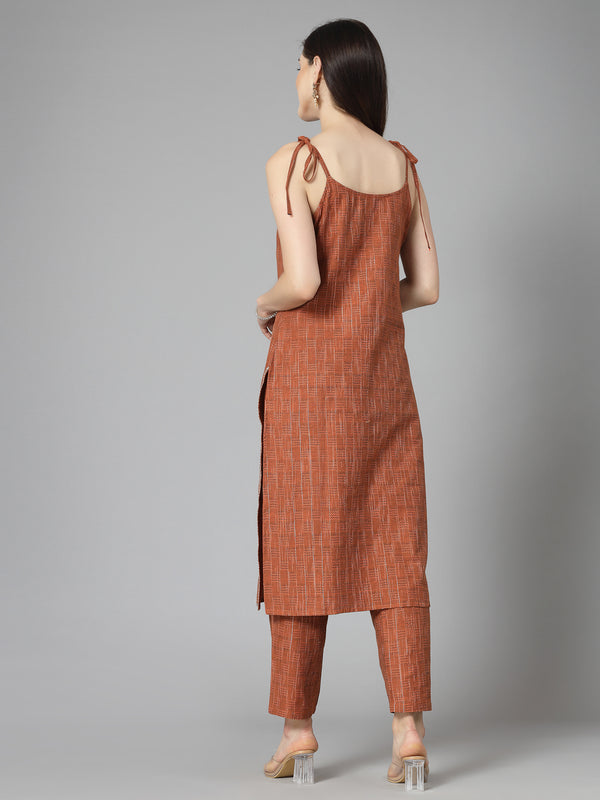 Stylum Women's Woven Designed Cotton Blend Straight Kurta Pant Set (KPRUSTBULL)