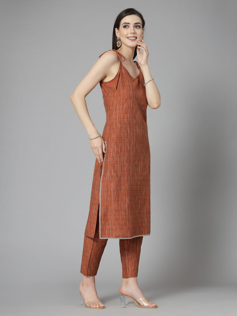 Stylum Women's Woven Designed Cotton Blend Straight Kurta Pant Set (KPRUSTBULL)