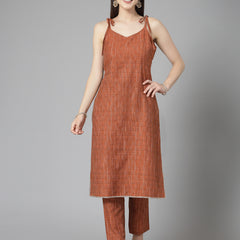 Stylum Women's Woven Designed Cotton Blend Straight Kurta Pant Set (KPRUSTBULL)
