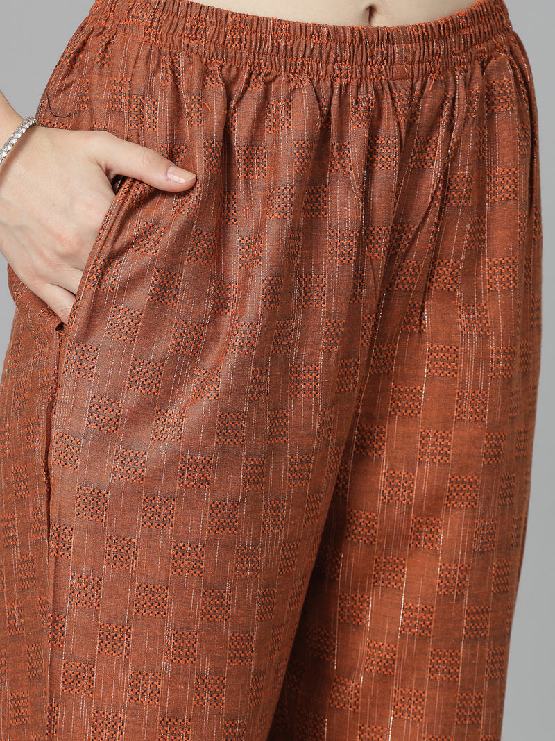 Stylum Women's Woven Designed Cotton Blend Straight Kurta Pant Set (KPRUSTBULL)