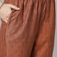 Stylum Women's Woven Designed Cotton Blend Straight Kurta Pant Set (KPRUSTBULL)