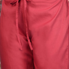 Stylum Women's Rust Printed Cotton A-Line Kurta Pant Set (KPRUSTMURANO)