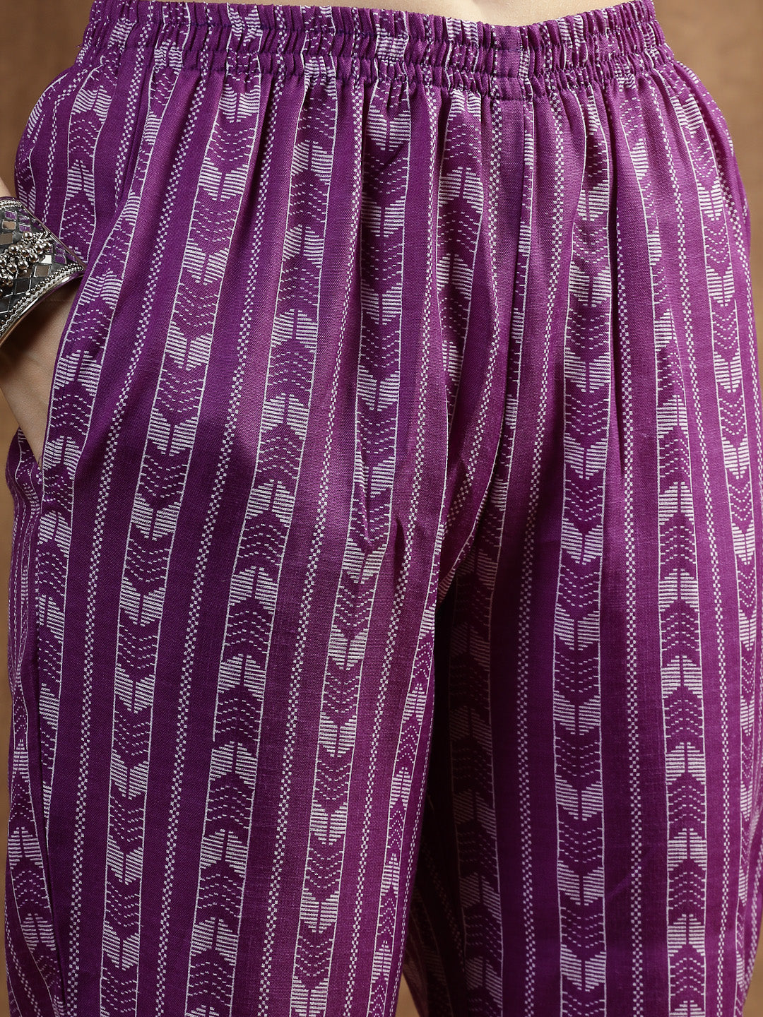 Stylum Women's Printed Cotton Blend Straight Kurta Pant Set (KPVOILROMEO)