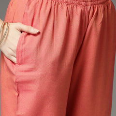 Stylum Women's Woven Designed Cotton Blend Straight Kurta Pant Set (KPXCORALJIVIKA)