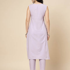 Lavender Straight Kurta Pant Set
