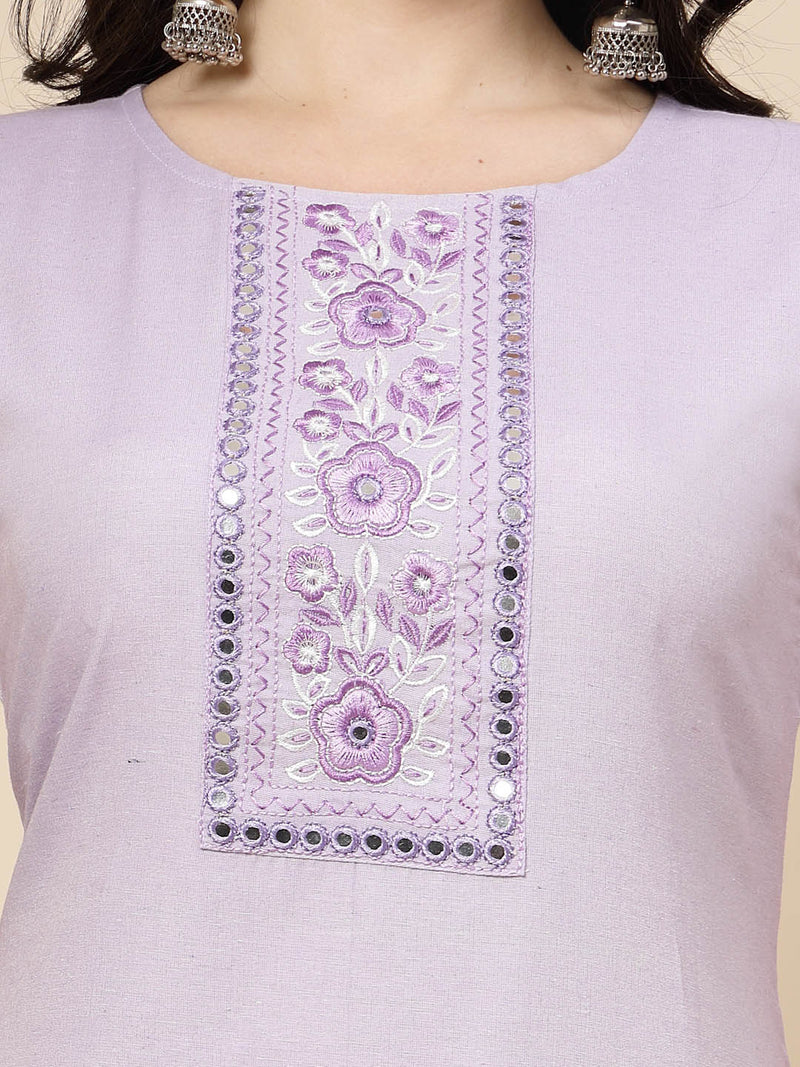 Lavender Straight Kurta Pant Set