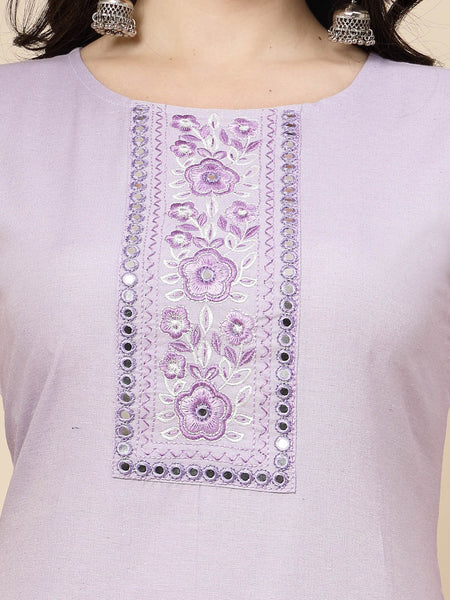 Lavender Straight Kurta Pant Set