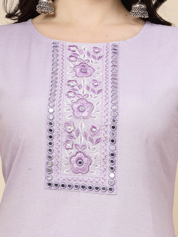 Lavender Straight Kurta Pant Set