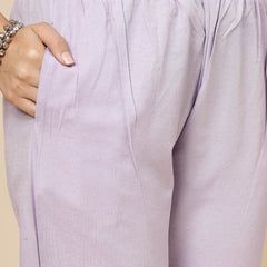 Lavender Straight Kurta Pant Set
