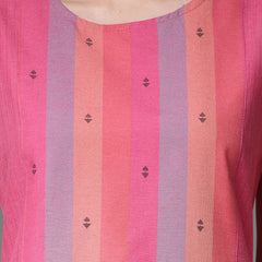 Pink Straight Kurta Pant Set