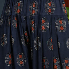Stylum Women's Indigo Ethnic Printed Pure Cotton Straight Kurti With Farshi Salwar (KSBLUEJANTAR)