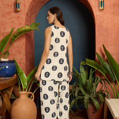 Stylum Women's Blue Block Printed Cotton Flex Straight Kurti With Farshi Salwar Set (KSBLUESPRING)