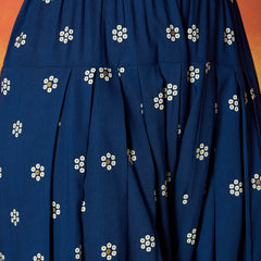Stylum Women's Blue Floral Printed Rayon Straight Kurti Farshi Salwar Dupatta Set (KSDBLUEKANGNA)