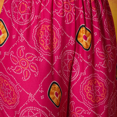 Stylum Women's Pink Bandhej Printed Crepe Straight Kurta Sharara Dupatta Set (KSDCORALKOSKI)