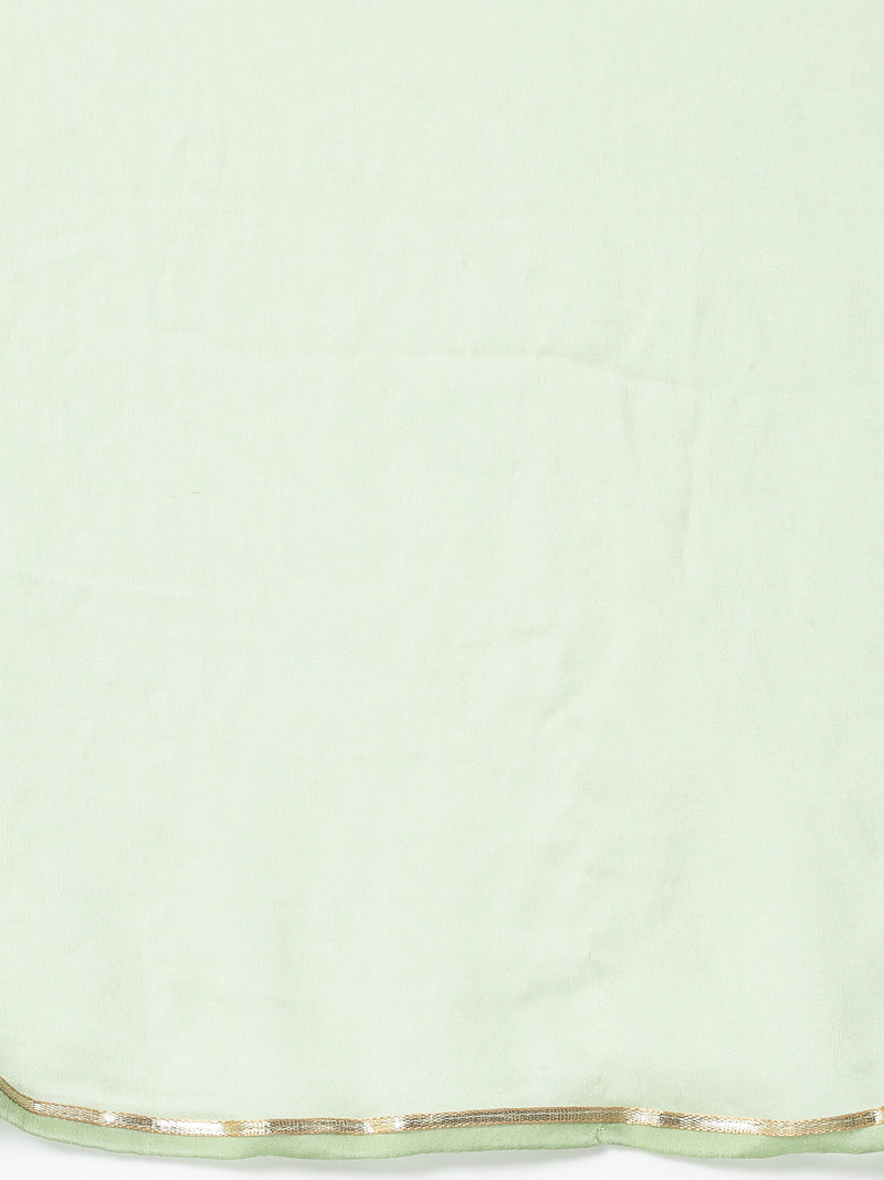 Stylum Women's Printed & Embroidered Chanderi Cotton Kurta Sharara Dupatta Set (KSDKASATA)