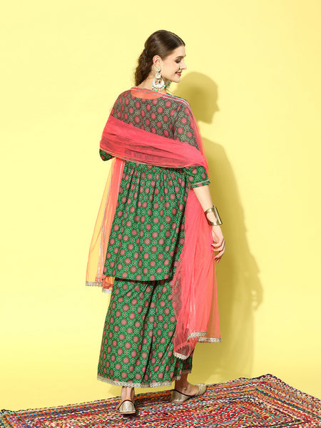 Stylum Women's Printed & Embroidered Polyestor kurta sharara dupatta set (KSDMALTI)