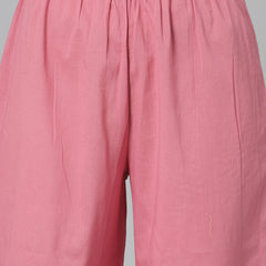 Stylum Women's Bandhej Printed & Embroidered Cotton Kurta Sharara Dupatta Set (KSDMORJIM)