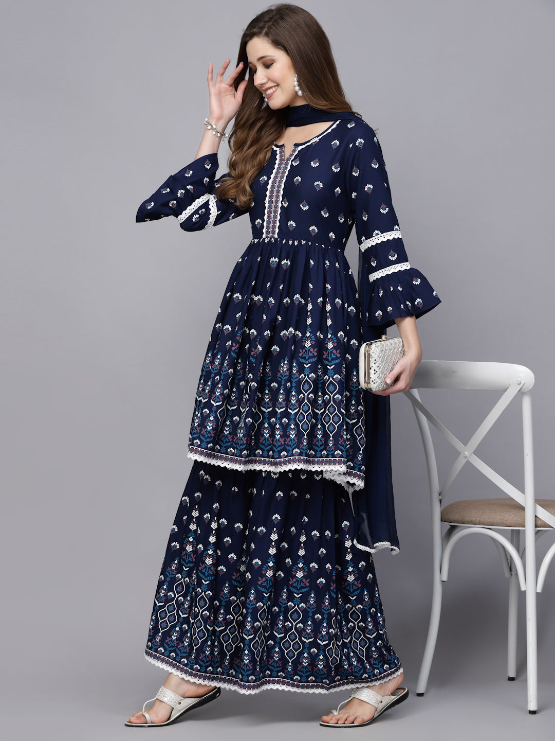 Sharara With short Suit in Surat at best price by Shiv Textiles - Justdial