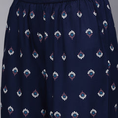 Stylum Women's Printed Rayon Short Kurta with Sharara & Dupatta (KSDNITYA)