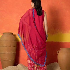 Stylum Women's Pink Solid & Embroidered Pure Cotton Straight Kurti Farshi Salwar With Dupatta (KSDPINKKOTTY)
