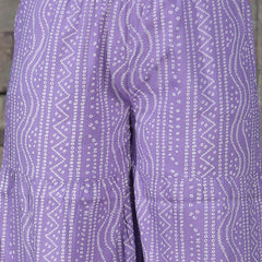 Stylum Women's Bandhej Printed & Embroidered Kurta Sharara Dupatta Set (KSDPURPLEBERRY)